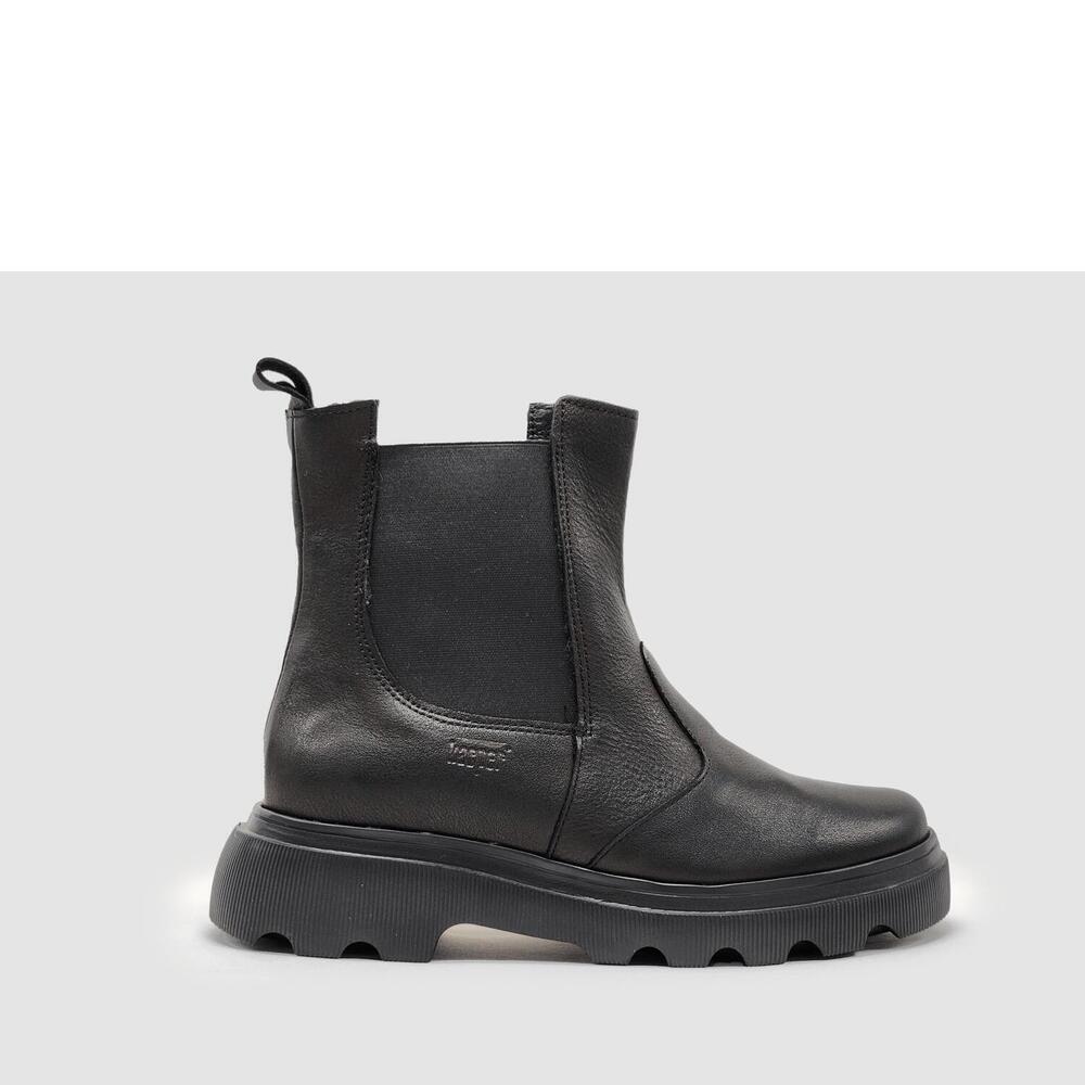 NEW KCR GROUP women's modern insulated zip-up chelsea leather boots in black
